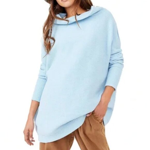 Free People Slouchy Oversized Mock Neck Ottoman Tunic Sweater - Picture 1 of 13